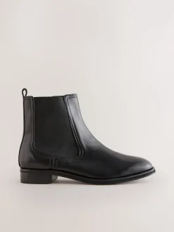 Zwart leer - Forever Comfort® Chelsea-enkellaarzen