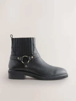 Zwart leer - Forever Comfort® Hardware Harness Chelsea Boots
