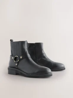 Zwart leer - Forever Comfort® Hardware Harness Chelsea Boots