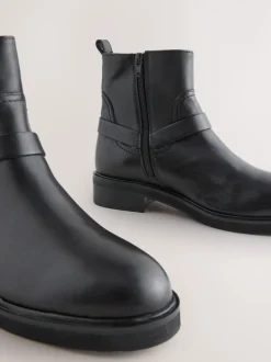 Zwart leer - Forever Comfort® Hardware Harness Chelsea Boots