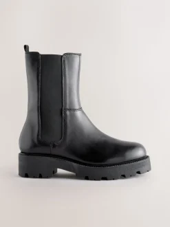 Zwart leer - Forever Comfort® - Grove chelsealaarzen