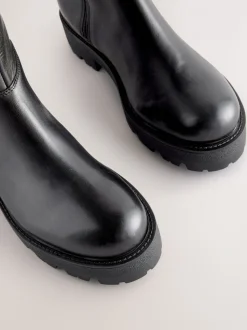 Zwart leer - Forever Comfort® - Grove chelsealaarzen