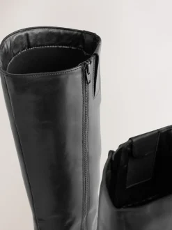 Zwart leer - Forever Comfort® platte rijlaarzen