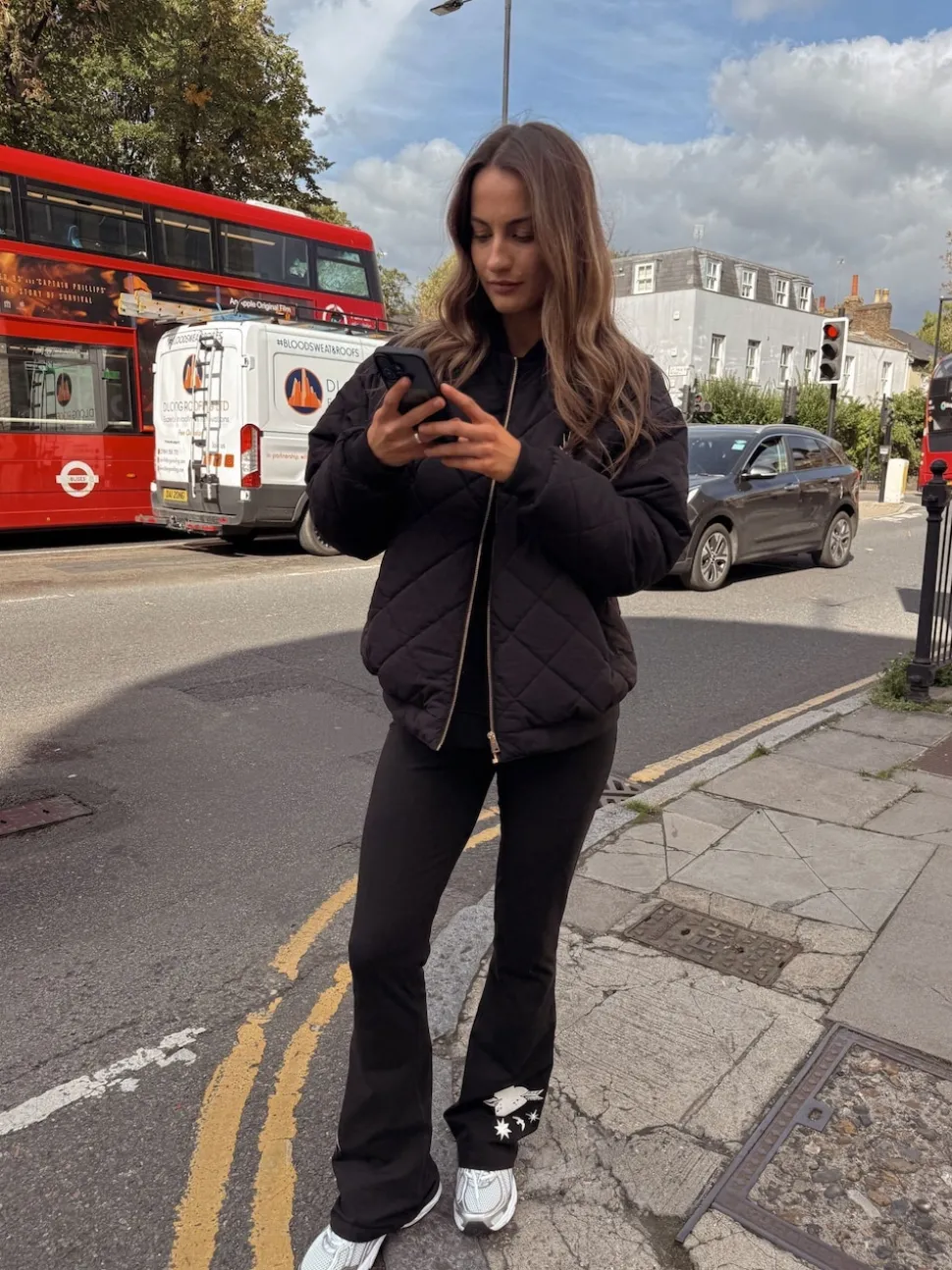 Zwart met borduursel - Never Fully Dressed Cotton Flare Leggings
