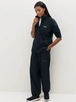 Zwart met chroom - Columbia Benton Springs pullover-fleece met halve drukknoop voor dames