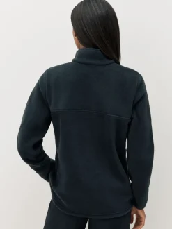 Zwart met chroom - Columbia Benton Springs pullover-fleece met halve drukknoop voor dames