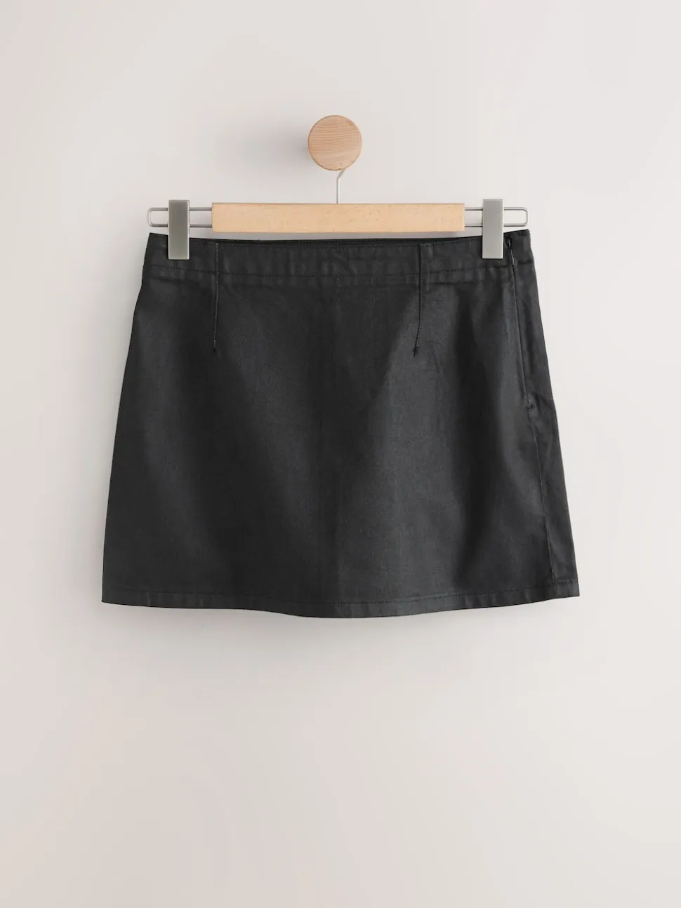 Zwart met coating - Denim minirok