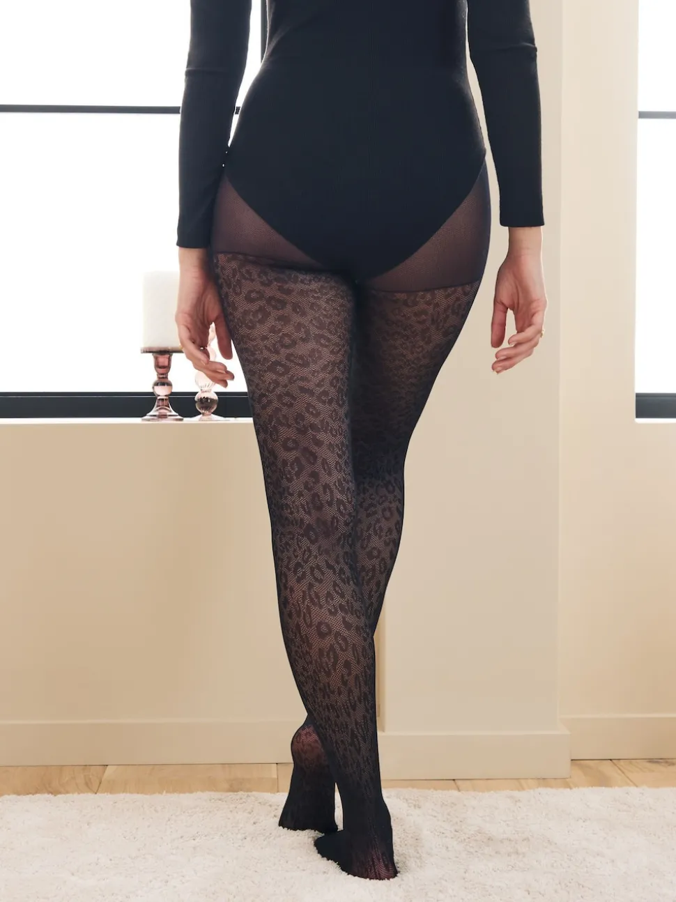 Zwart met dierenprint - 1 Panty's met patroon