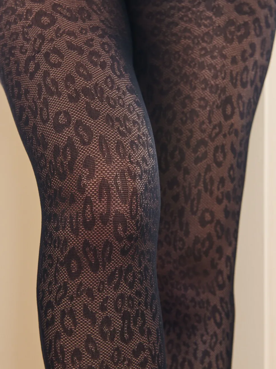Zwart met dierenprint - 1 Panty's met patroon