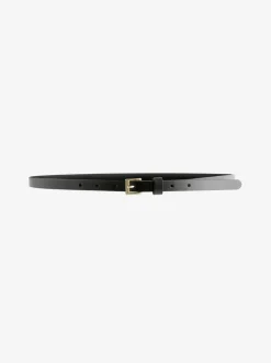 Zwart met goud - Smalle leren riem