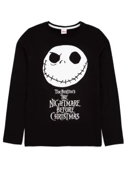 Zwart met print van 'Nightmare Before' - Vanilla Underground Disney The Nightmare Before Christmas meerkleurige damespyjama met lange mouwen en pijpen van 100% katoen