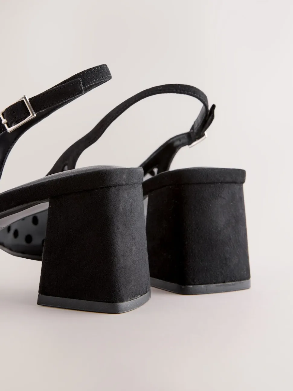 Zwart met stippen - Forever Comfort® Square Toe Slingback Block Heels