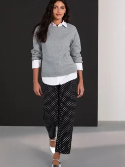 Zwart met stippen - Straight Leg Jeans