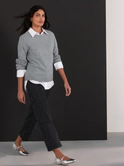 Zwart met stippen - Straight Leg Jeans