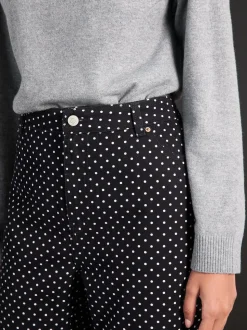 Zwart met stippen - Straight Leg Jeans