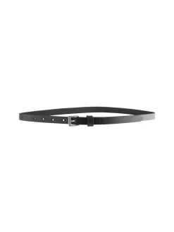 Zwart met zilver - Smalle leren riem