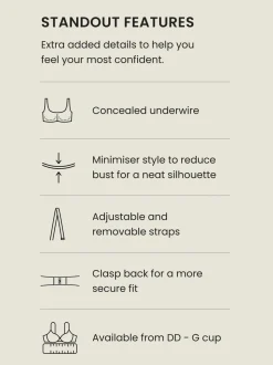 Zwart piqué - Minimise bandeau-bikinitop zonder vulling, cup DD+