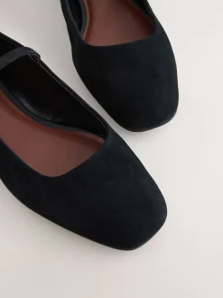 Zwart suède - Forever Comfort® Leather Square Toe Mary Jane Shoes