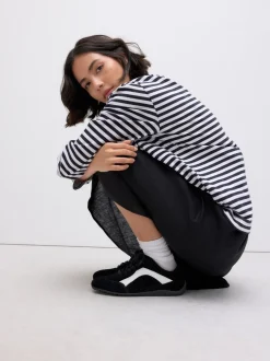 Zwart suède - Forever Comfort® Leather Slimsole Lace-Up Trainers