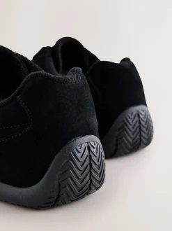 Zwart suède - Forever Comfort® Leather Slimsole Lace-Up Trainers