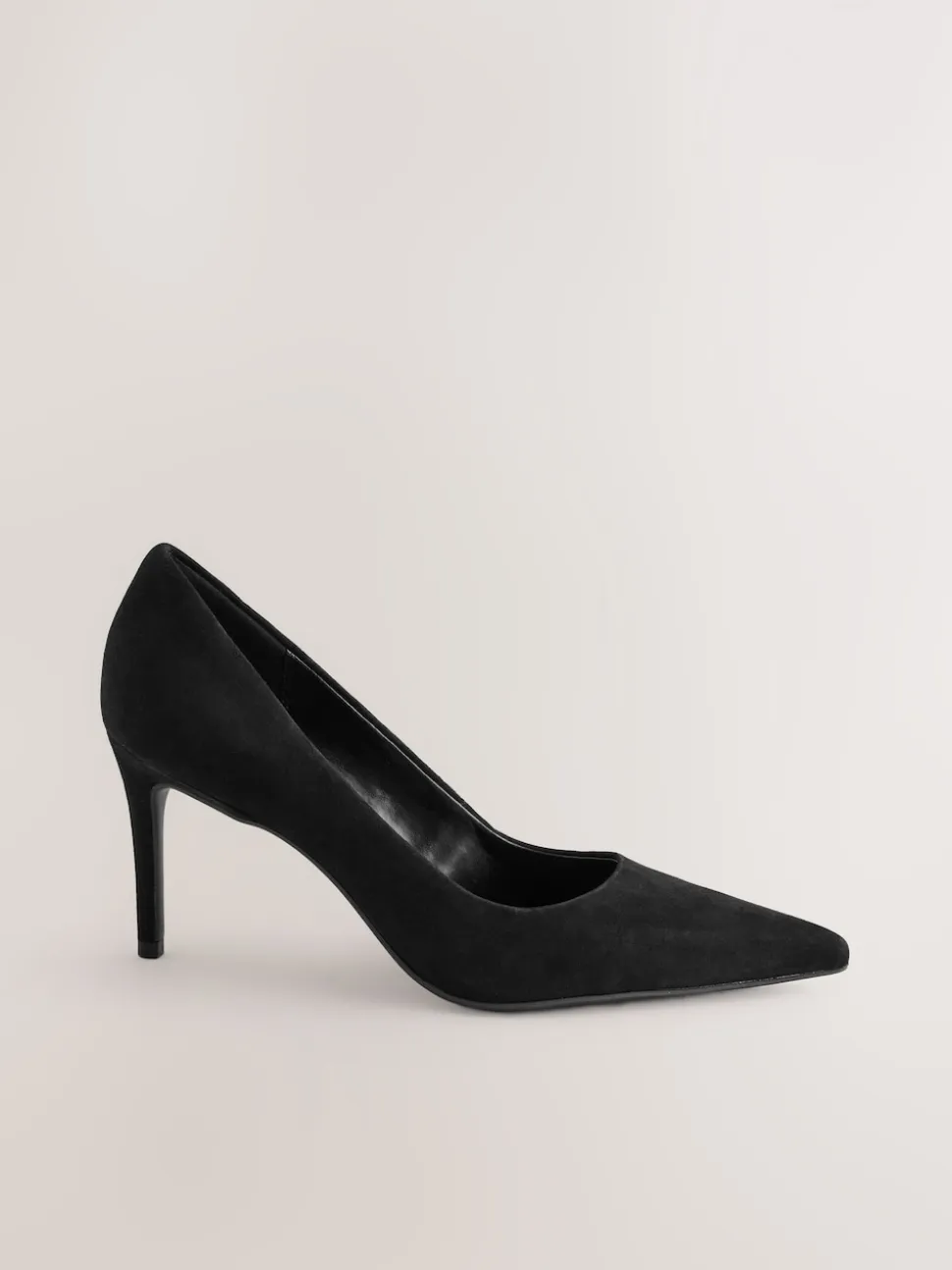 Zwart suède - Leren mid-court pumps