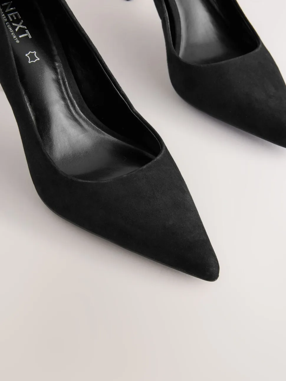 Zwart suède - Leren mid-court pumps