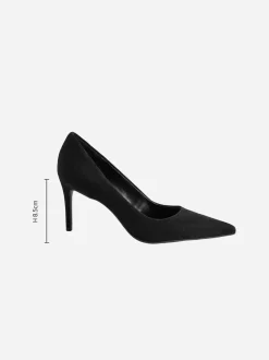 Zwart suède - Leren mid-court pumps