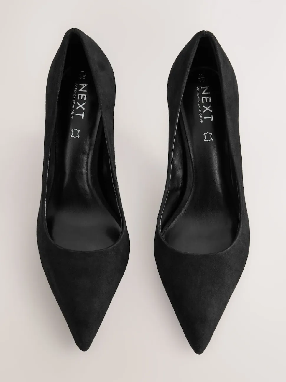 Zwart suède - Leren mid-court pumps
