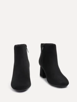 Zwart suède - Linzi Alba Wide Fit Block Heeled Ankle Boots