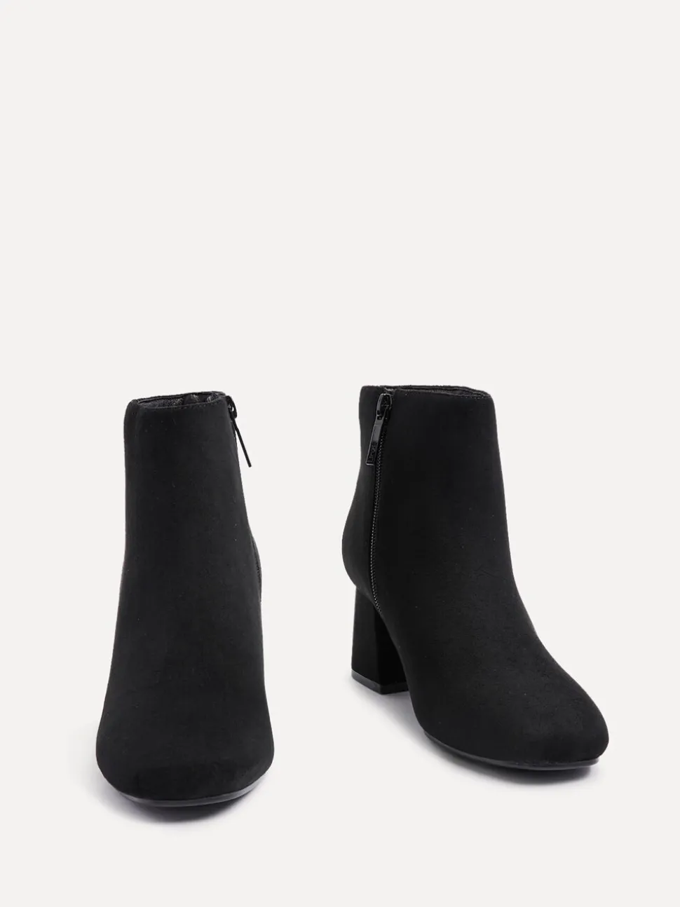 Zwart suède - Linzi Alba Wide Fit Block Heeled Ankle Boots