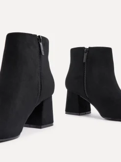 Zwart suède - Linzi Alba Wide Fit Block Heeled Ankle Boots