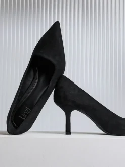 Zwart suède - Linzi Kat Stilettohakken met gesloten hiel