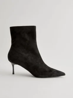 Zwart suède - Pointed Toe Skinny Heeled Ankle Boots
