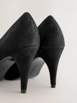Zwart suède - Premium Leather Peep Toe Heels