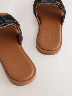 Zwart suède - Slotted Muilsandalen