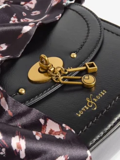Zwart suèdeachtig - Love & Roses Saddle Cross-Body Bag