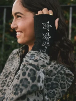 Zwart versierd met ster studs - Rockett St George Handwarmers