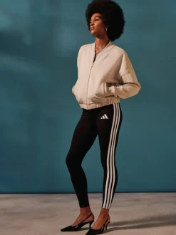 Zwart wit - adidas Essentials katoenen legging met 3 strepen