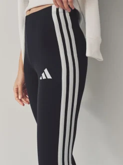 Zwart wit - adidas Essentials katoenen legging met 3 strepen