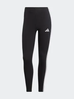 Zwart wit - adidas Essentials katoenen legging met 3 strepen