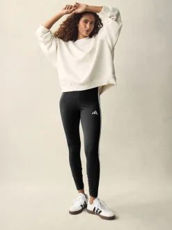 Zwart wit - adidas Essentials katoenen legging met 3 strepen