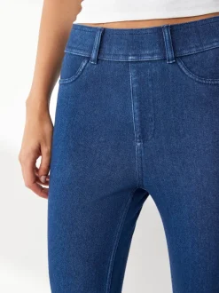Zwart/Blauw - Set van 2 lange jersey denim leggings