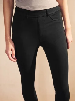 Zwart/Blauw - Set van 2 lange jersey denim leggings