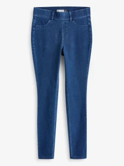 Zwart/Blauw - Set van 2 lange jersey denim leggings