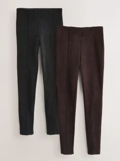 Zwart/bruin - Corduroy leggings 2 set