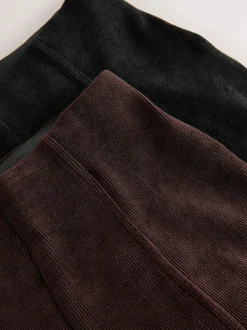 Zwart/bruin - Corduroy leggings 2 set