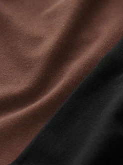 Zwart/bruin - Set van 2 lange leggings