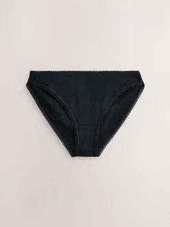 Zwart/caramel Huidskleur/praline Huidskleur - Verpakking van 3 geribbelde katoenen slips