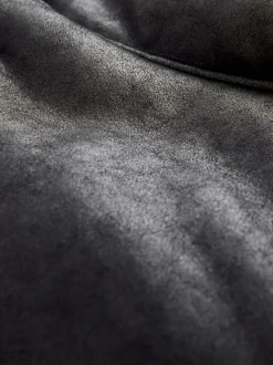 Zwart/chocoladebruin - Faux Shearling Cropped Aviator Jacket