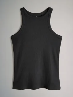 Zwart/chocoladebruin/taupebruin/streep/wit - The Set 5 Pack Racer Ribbed Vests